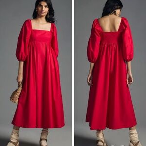 Maeve Vibrant Red Long Sleeve Dress